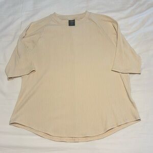 REI CO-OP cream ribbed blouse